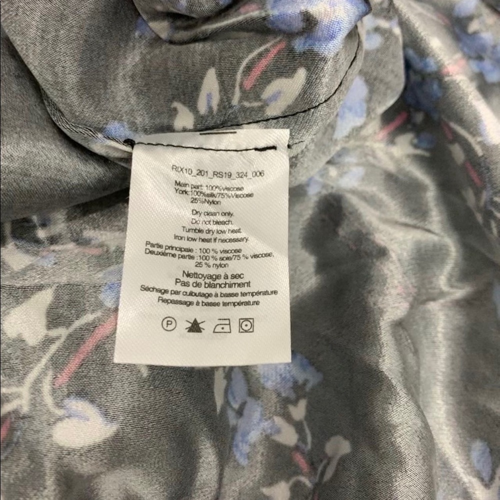 RIXO CHLOE FLORAL BLACK MIDI DRESS Size L - Picture 6 of 6
